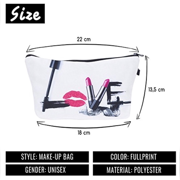 Lipstick Mascera 3D Print Cosmetic Makeup Bag - Picture 6 of 6